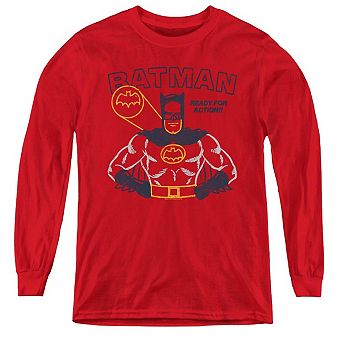 Batman Ready For Action Youth Long Sleeve T-shirt