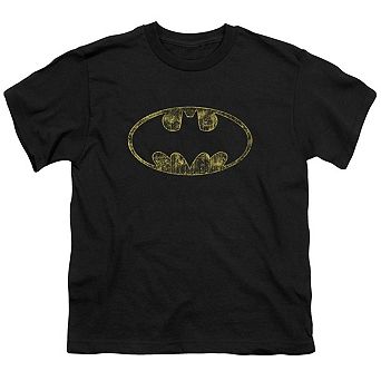 Batman Tattered Logo Short Sleeve Youth T-shirt
