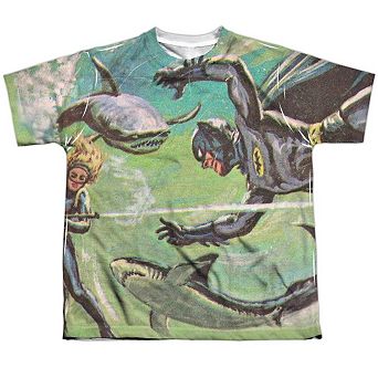 Batman Classic Tv Underwater Short Sleeve Youth Poly Crew T-shirt