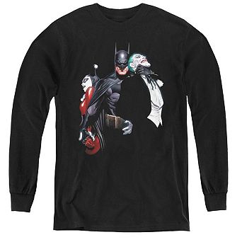 Batman Joker Harley Choke Youth Long Sleeve T-shirt