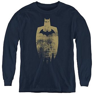 Batman Gold Silhouette Youth Long Sleeve T-shirt