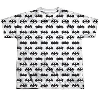 Batman Bats All Over Short Sleeve Youth Poly Crew T-shirt
