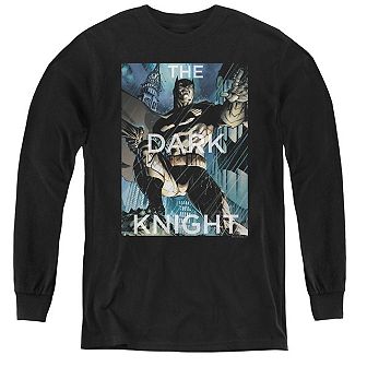 Batman Fighting The Storm Youth Long Sleeve T-shirt