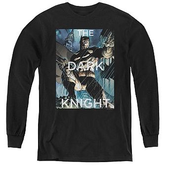 Batman Fighting The Storm Youth Long Sleeve T-shirt