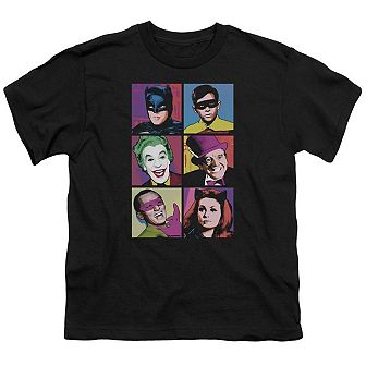 Batman Classic Tv Pop Cast Short Sleeve Youth T-shirt