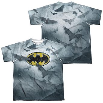 Batman Bats Logo Short Sleeve Youth Poly Crew T-shirt