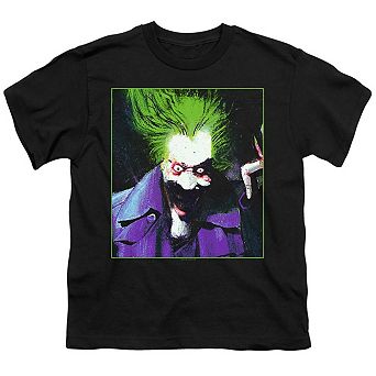 Batman Arkham Asylum Joker Short Sleeve Youth T-shirt