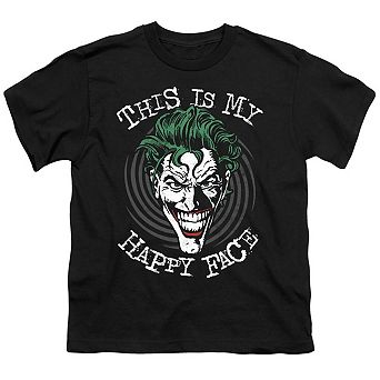 Batman Maniacal Spiral Short Sleeve Juvenile T-shirt