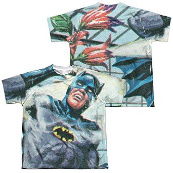 Batman Classic Tv Foliage Short Sleeve Youth Poly Crew T-shirt