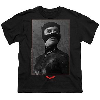 The Batman (2022) Catwoman Worn Portrait Short Sleeve Youth T-shirt