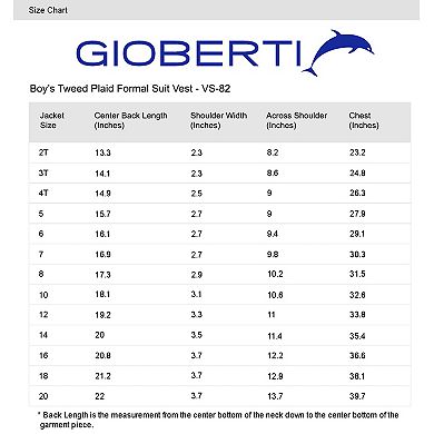 Gioberti Kid's Tweed Plaid Formal Suit Vest