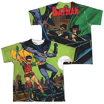 Batman Getaway Short Sleeve Youth Poly Crew T-shirt