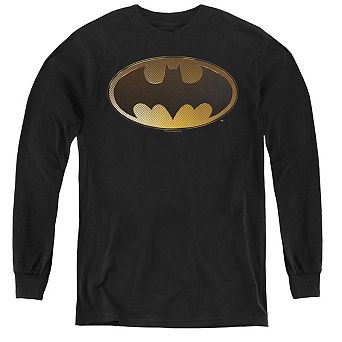 Batman Halftone Bat Youth Long Sleeve T-shirt