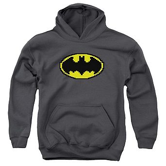 Batman Pixel Symbol Youth Pull Over Hoodie