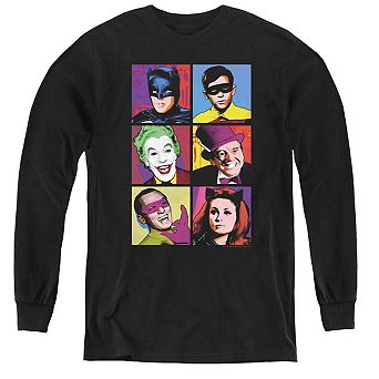 Batman Classic Tv Pop Cast Youth Long Sleeve T-shirt