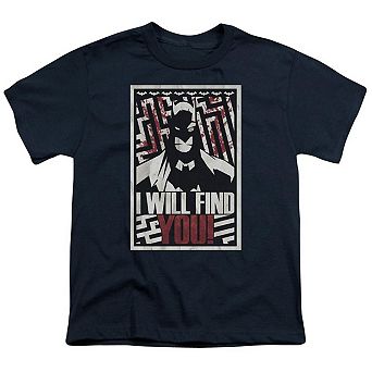 Batman I Will Fnd You Short Sleeve Youth T-shirt