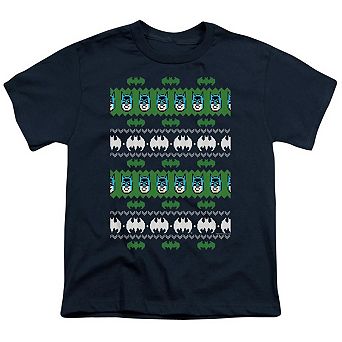 Batman Christmas Sweater Short Sleeve Youth T-shirt