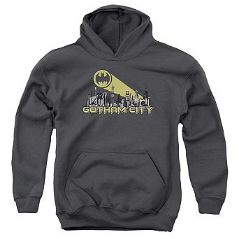Batman Gotham Skyline Youth Pull Over Hoodie