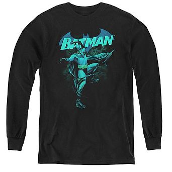 Batman Blue Bat Youth Long Sleeve T-shirt