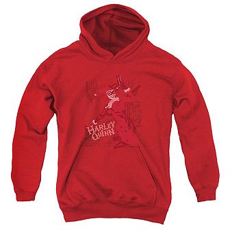 Batman Harleys Packing Youth Pull Over Hoodie