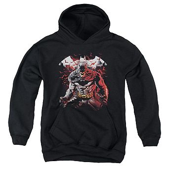 Batman Raging Bat Youth Pull Over Hoodie