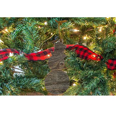 Rustic Farmhouse Reclaimed Wood Traditional Christmas Ornaments (6 Pack)