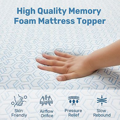 Unikome 3" Gel Infused Memory Foam Mattress Topper Soft Comfort Sleep Mattress Topper