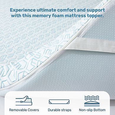 Unikome 3" Gel Infused Memory Foam Mattress Topper Soft Comfort Sleep Mattress Topper