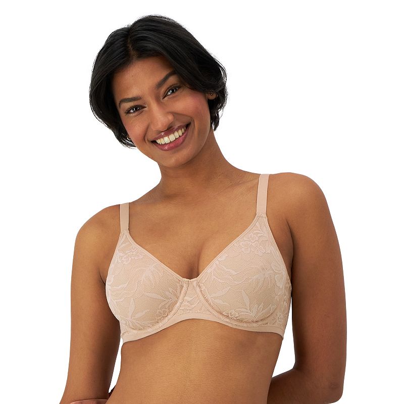 Bali Breathe Cotton Modal Lace Convertible Strap Underwire Bra DF7590, Women's, Size: 36 D, Brown