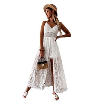 Women's Cupshe Slip Smocking Jumpsuit Cover-Up Dress