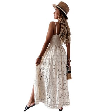 Women's Cupshe Slip Smocking Jumpsuit Cover-Up Dress