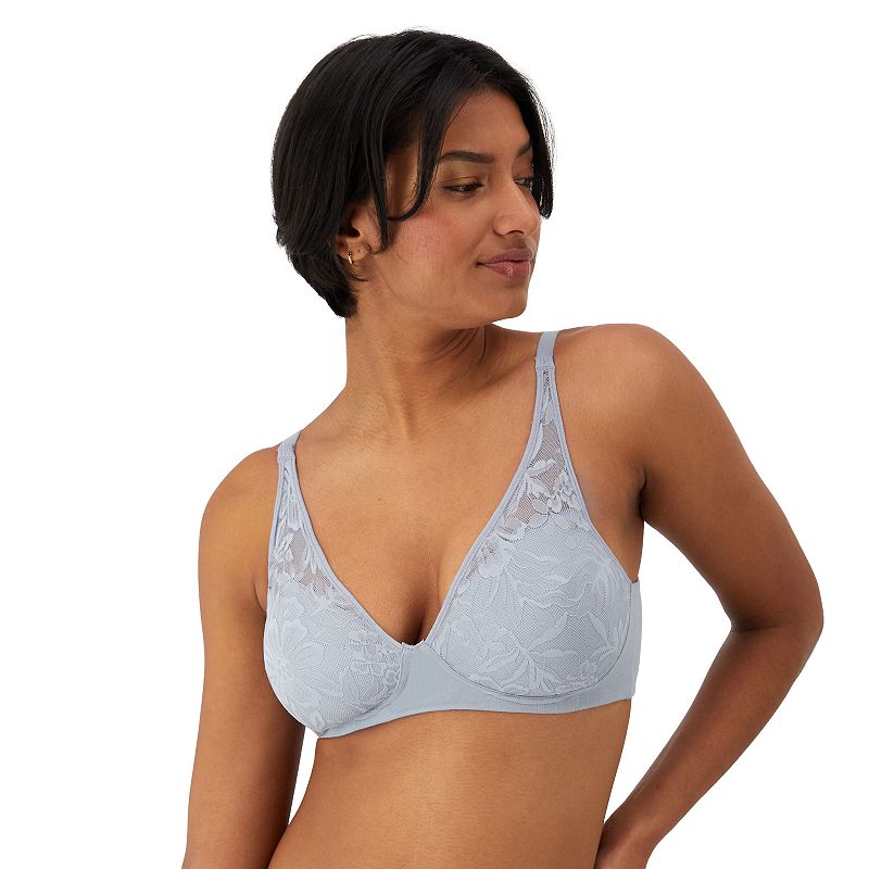 Bali Breathe Cotton Modal Wireless T-Shirt Bra DF7594, Women's, Size: Large, Silver Satin