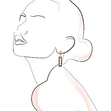 Sonoma Goods For Life® Gold Tone Wood Rectangular Linear Drop Earrings