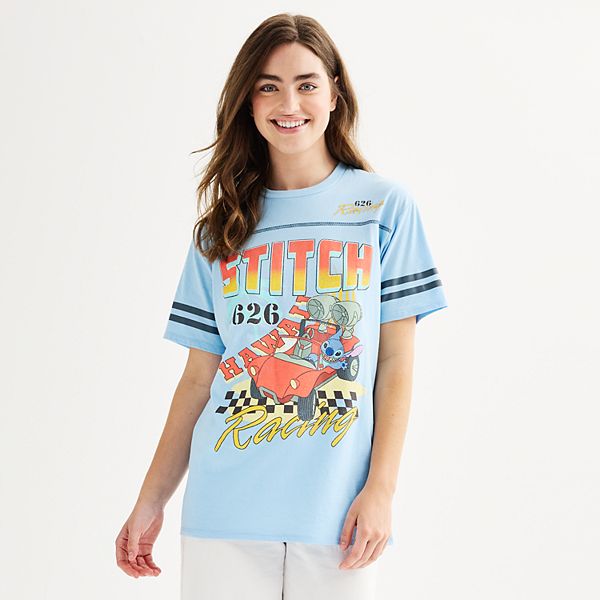 Disney's Lilo & Stitch 626 Stitch Racing Juniors' Graphic Tee - Blue (X SMALL)