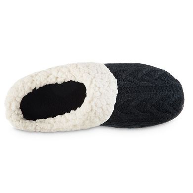 isotoner Alexis Women's Cable Knit Hoodback Slippers