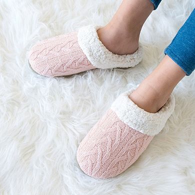 isotoner Alexis Women's Cable Knit Hoodback Slippers