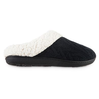 isotoner Alexis Women's Cable Knit Hoodback Slippers