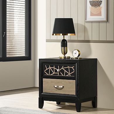 Selena Modern & Contemporary Style 2-drawer Nightstand Made In Wood With Wooden Pattern