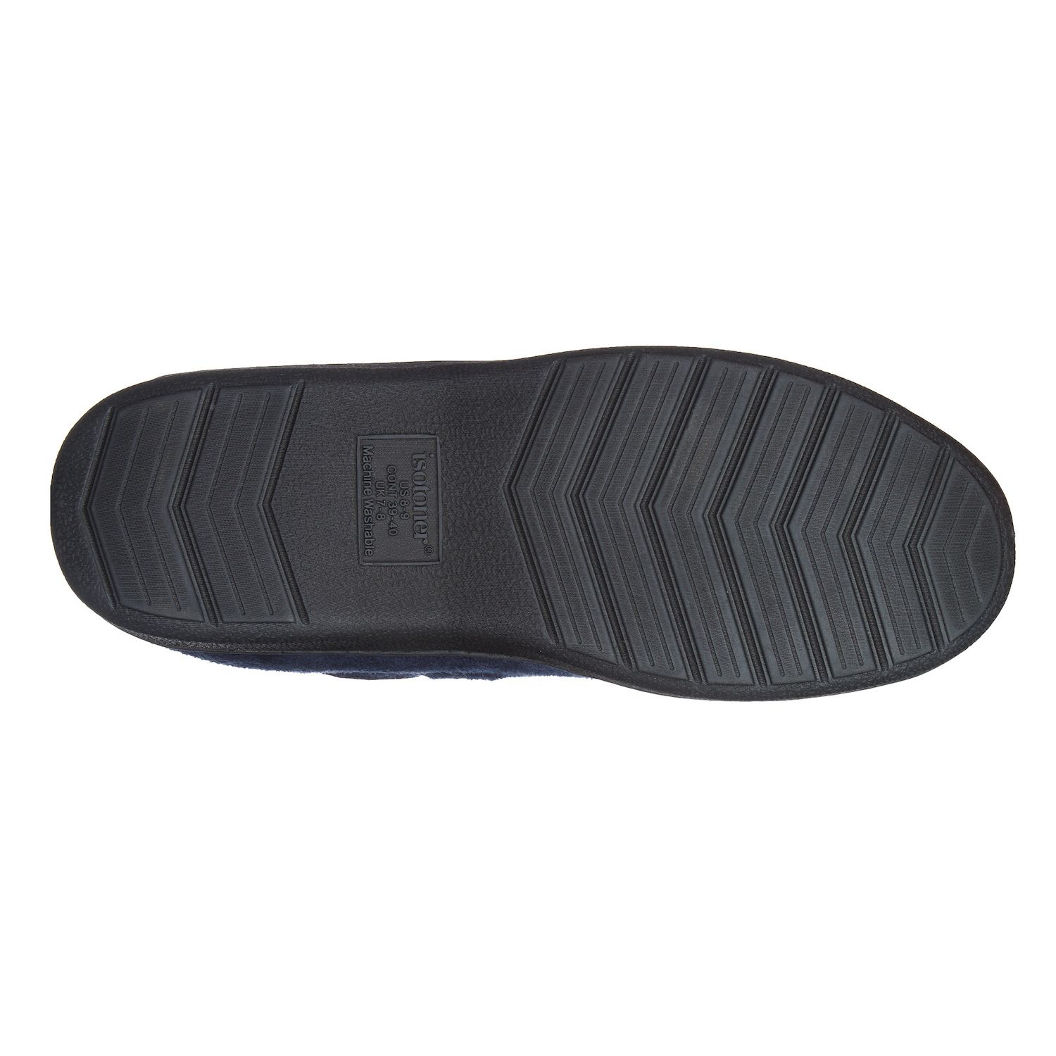 Мужские тапочки isotoner Carter Boater Water Repellent Microsuede Memory Foam Moccasin Slippers, цвет: Чёрный — фото 3