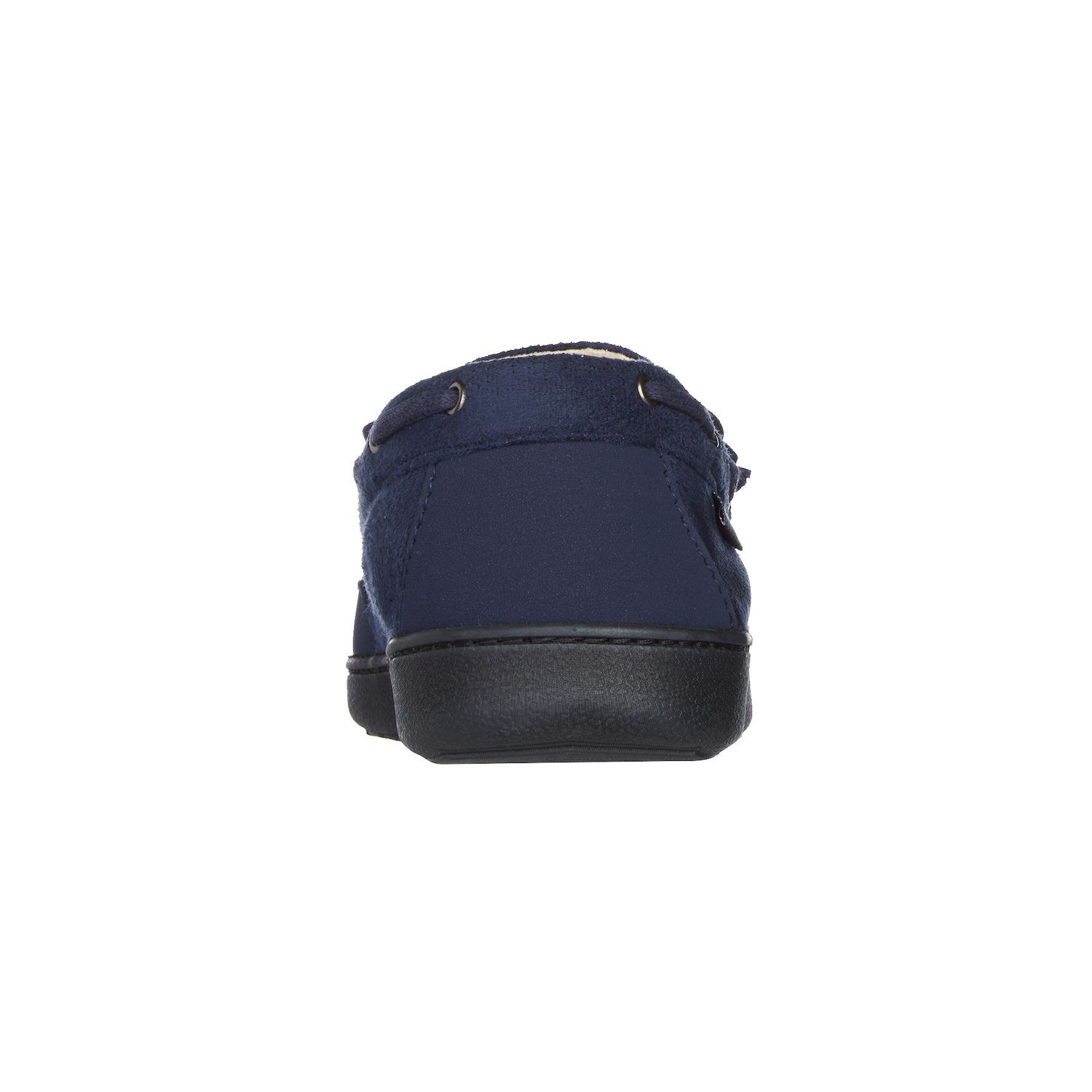 Мужские тапочки isotoner Carter Boater Water Repellent Microsuede Memory Foam Moccasin Slippers, цвет: Чёрный — фото 5