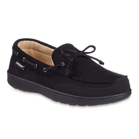 Мужские тапочки isotoner Carter Boater Men's Water Repellent Microsuede Memory Foam Moccasin Slippers