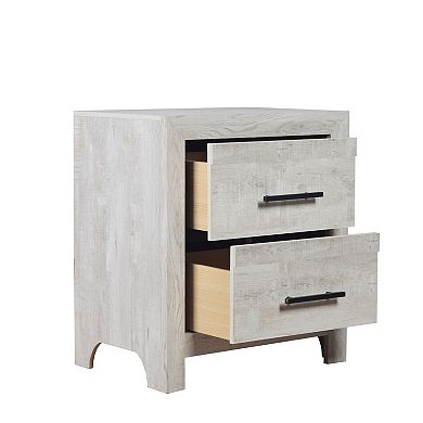 Denver Modern Style 2-drawer Nightstand Wood Finish Rustic Oak