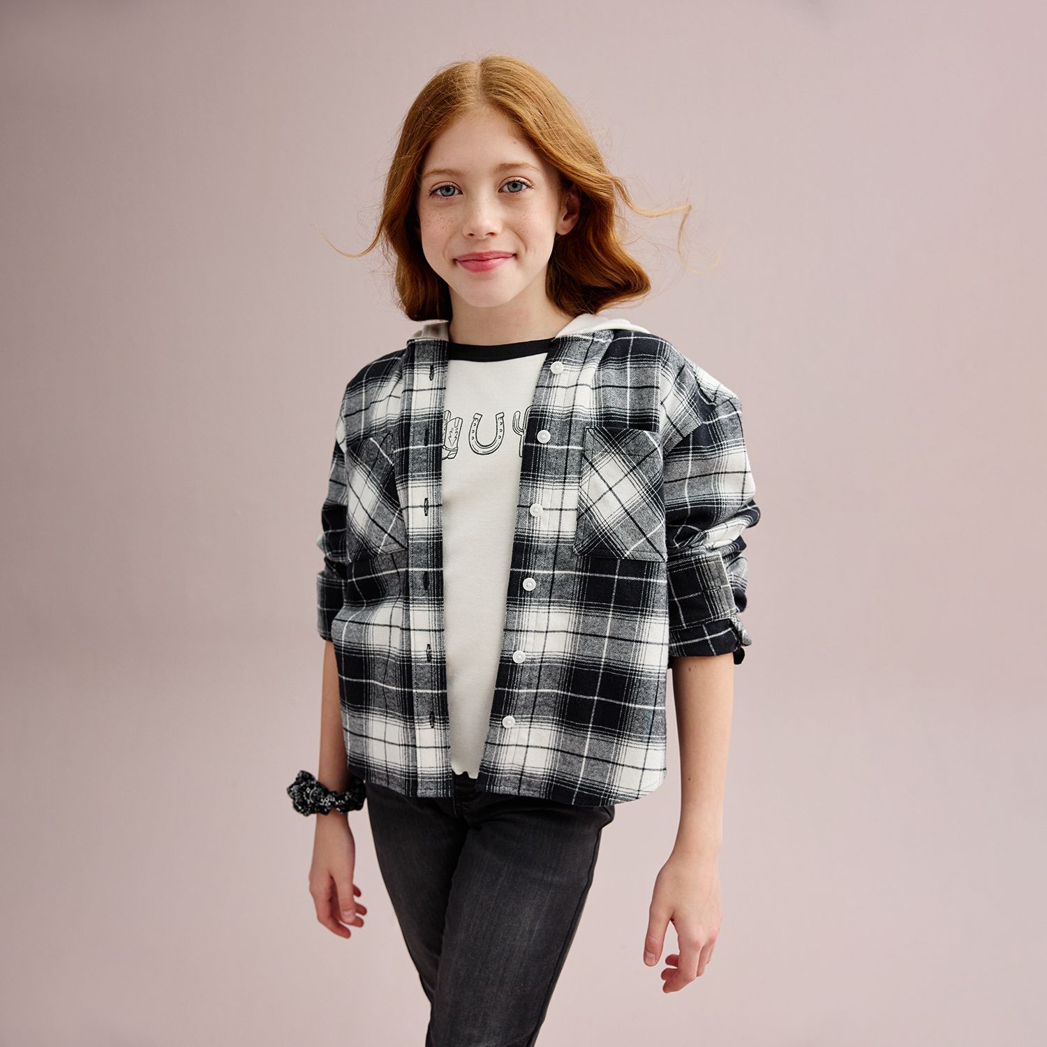 Girls 6-20 SO® Cropped Hooded Flannel Shirt in Regular & Plus Size