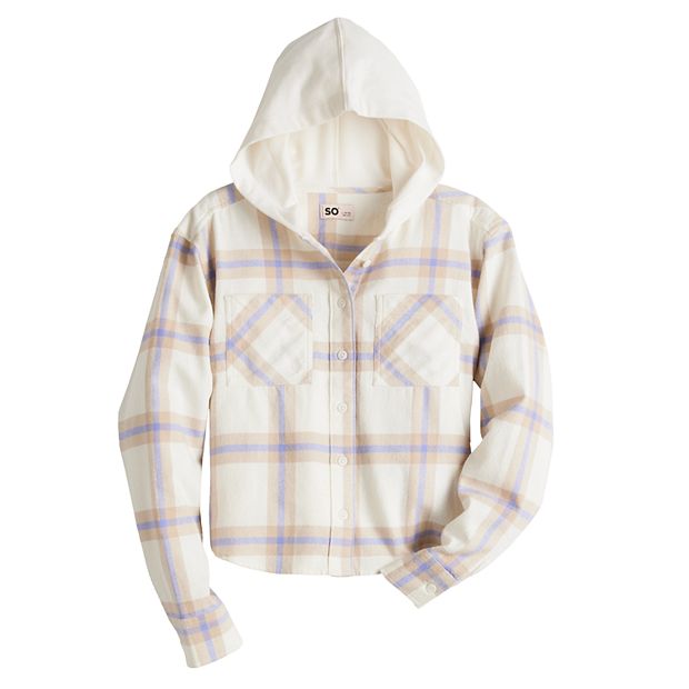 Cropped hooded outlets flannel