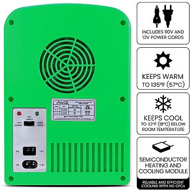 Coca-Cola 6-Can Portable Mini Fridge Cooler/Warmer