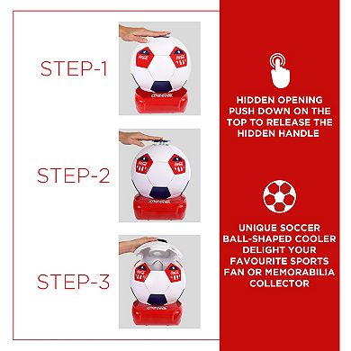 Coca-Cola 5-Can Soccer Ball Mini Fridge Beverage Cooler with Hidden Opening