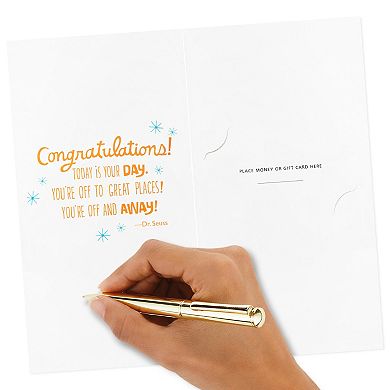 Hallmark Dr. Seuss "Oh, the Places You'll Go!" Money Holder Graduation Cards Pack of 6