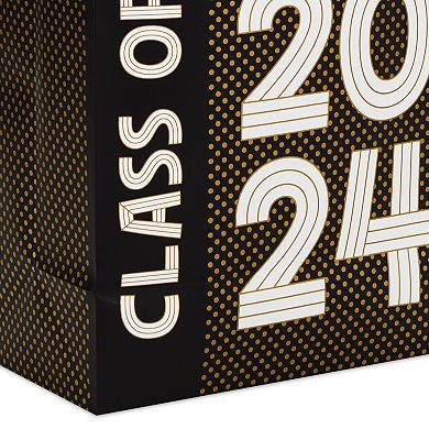 Hallmark Black and Gold Medium Class of 2024 Graduation Gift Bag With Tissue Paper