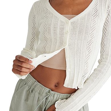 Juniors' Aeropostale Cropped Button-Up Cardigan
