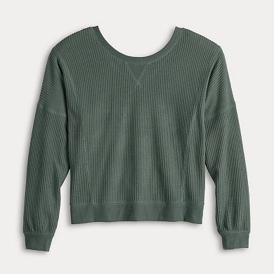 Juniors’ Aeropostale Oversized 2-Way Waffle Tee